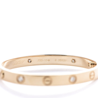 Cartier 18K Yellow Gold 6 Diamond LOVE Bracelet 16 5 of 7
