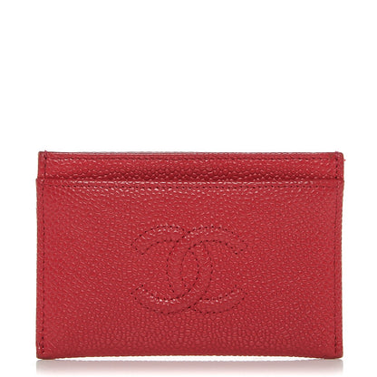 Chanel Caviar Timeless CC Card Holder Red 1 of 8