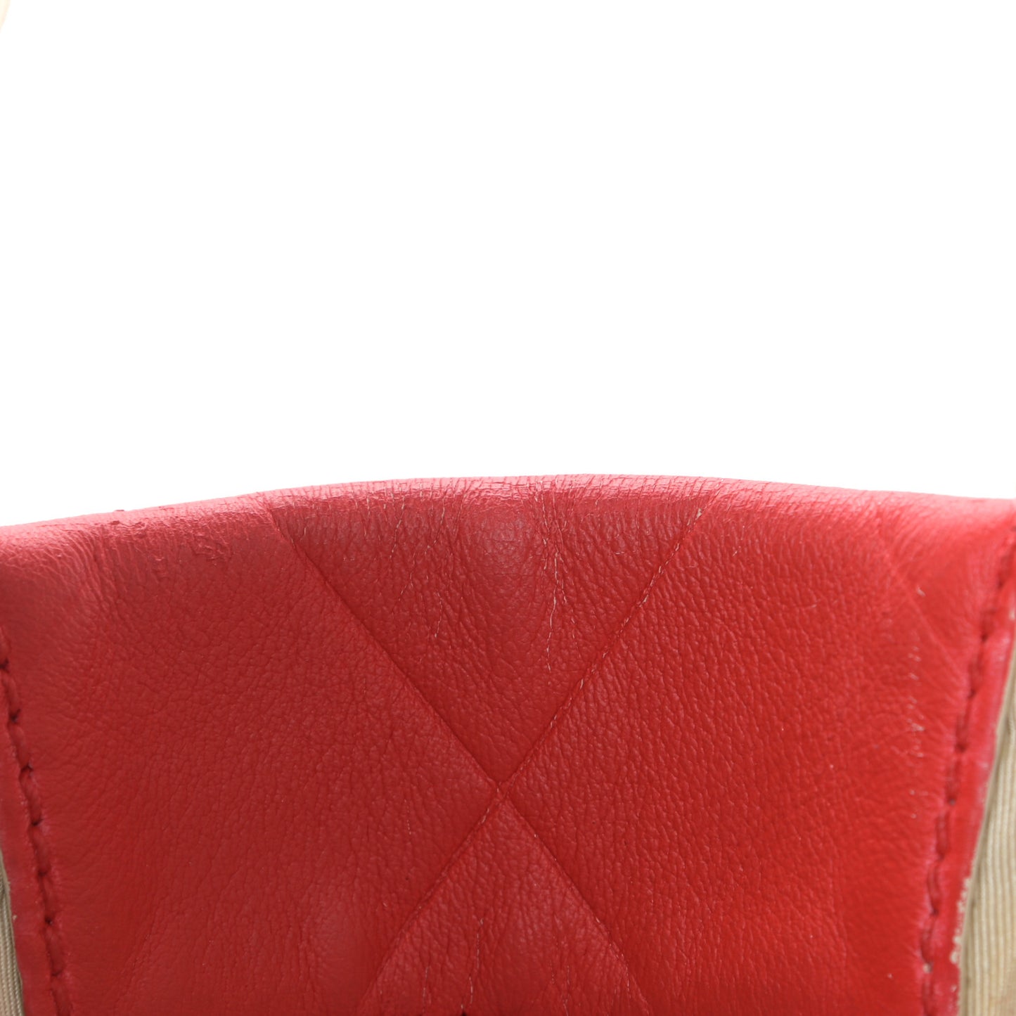 Calfskin CC Chevron All Day Long Tote Red