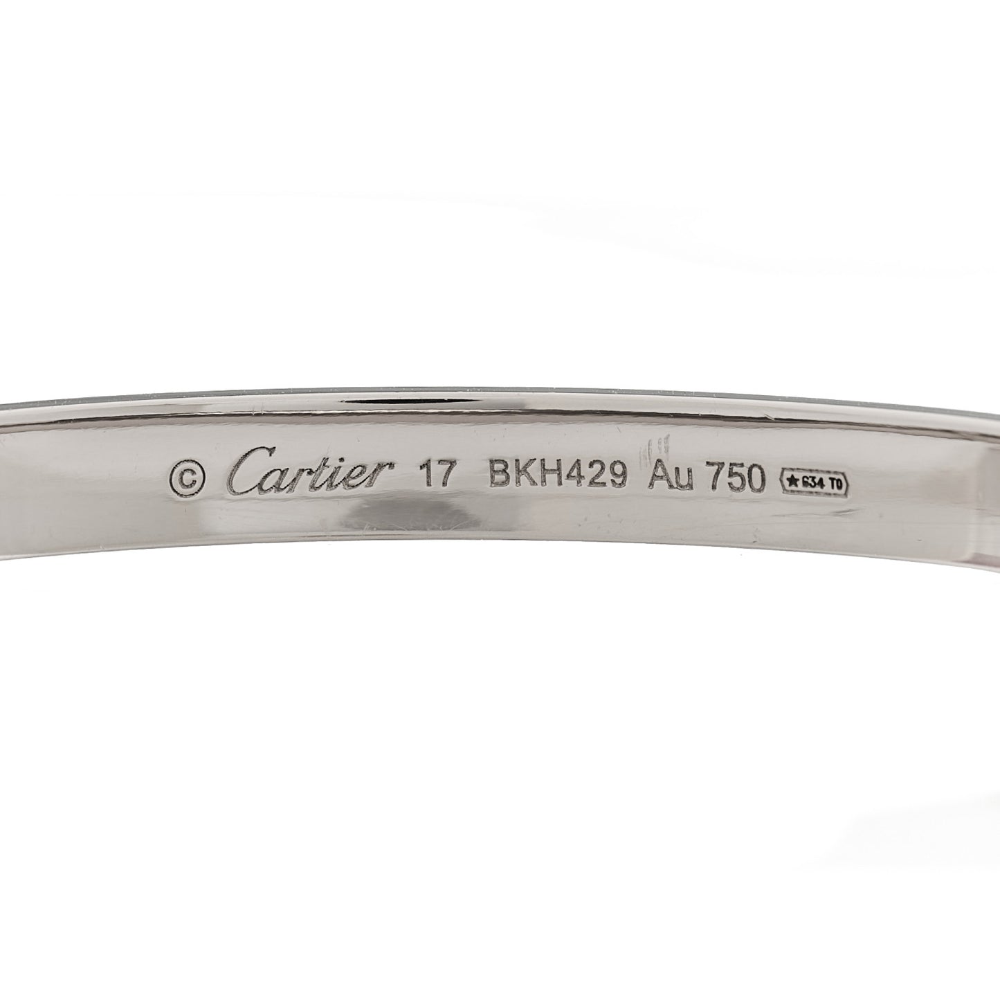 18K White Gold LOVE Bracelet 17