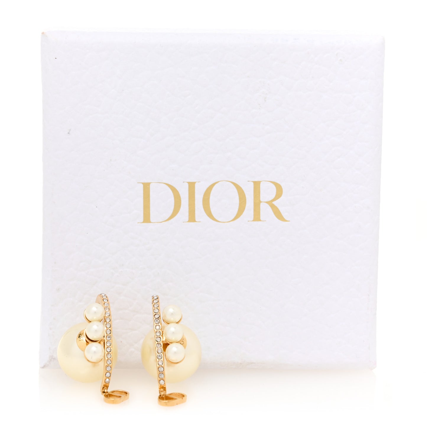 Pearl Crystal Tribales CD Pendant Earrings Gold