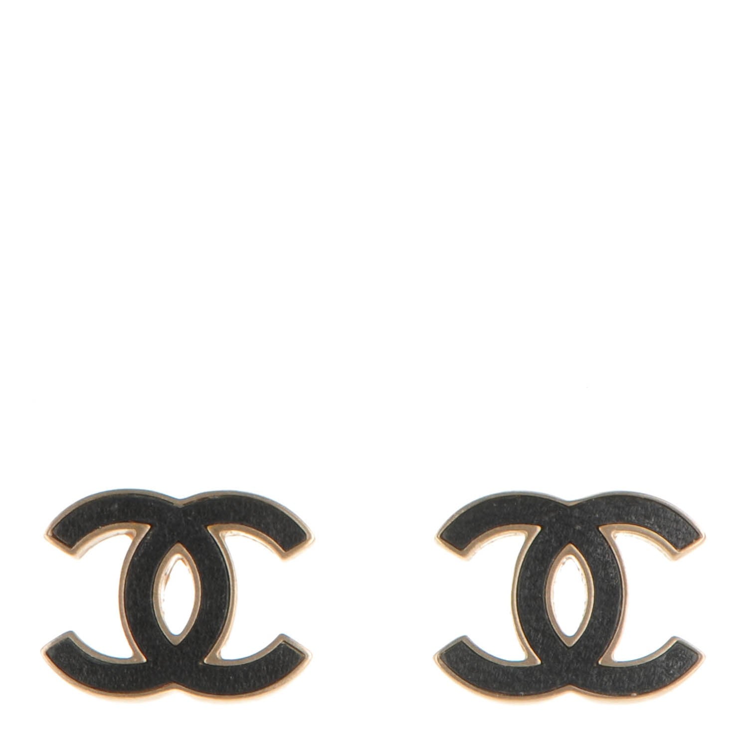 Chanel Lambskin CC Earrings Black 1 of 4