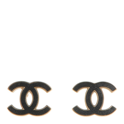 Chanel Lambskin CC Earrings Black 1 of 4