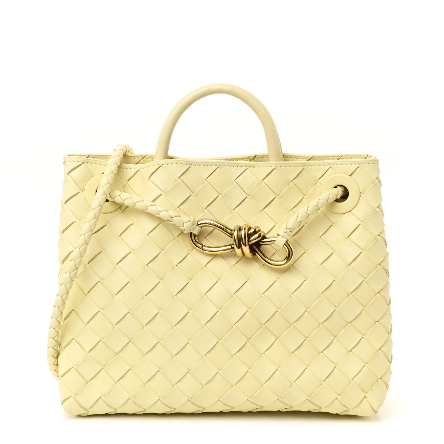 Nappa Intrecciato Small Andiamo Shoulder Bag Chamomile