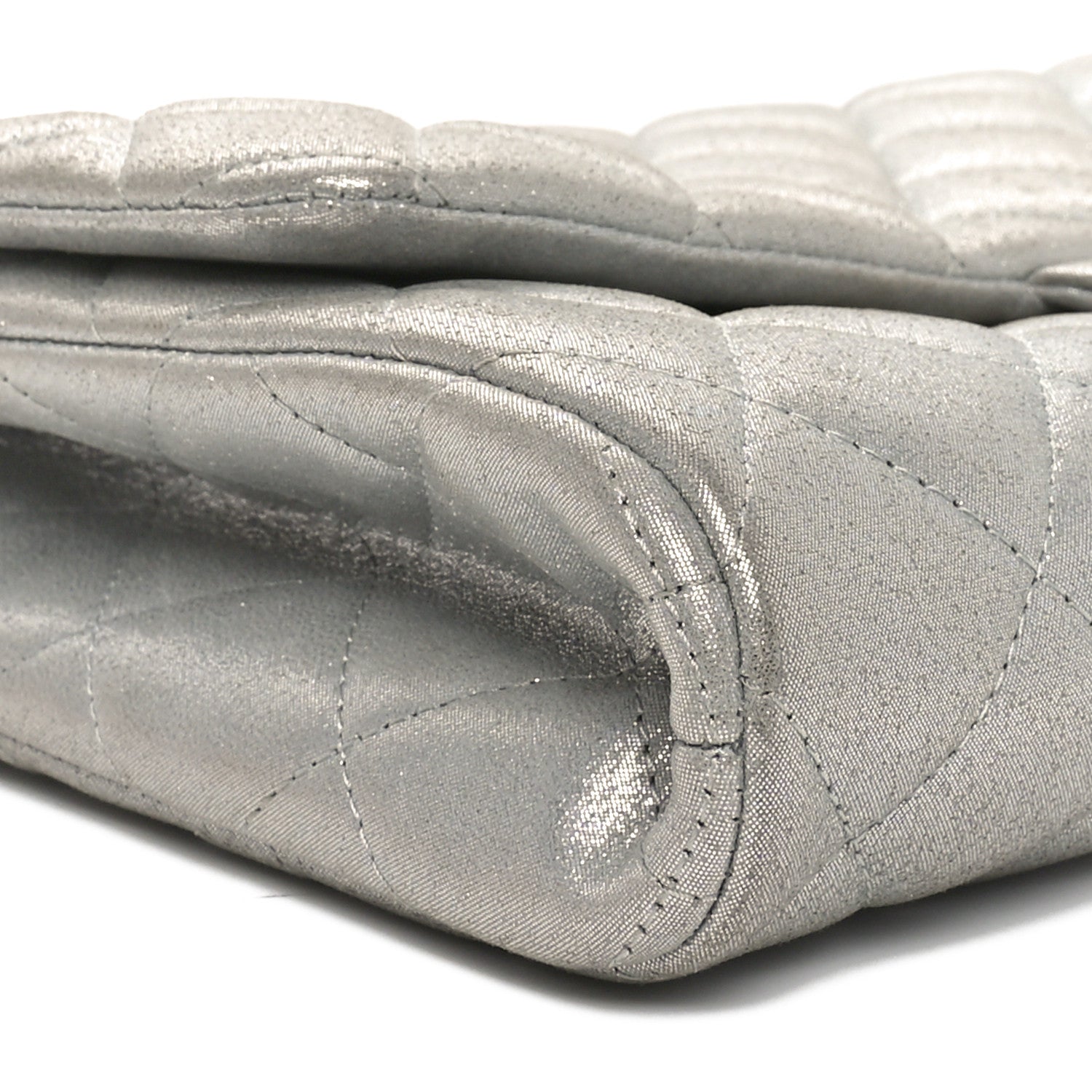 Chanel Iridescent Calfskin Quilted Clutch With Chain Flap Silver 9 of 11