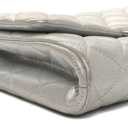 Chanel Iridescent Calfskin Quilted Clutch With Chain Flap Silver 9 of 11