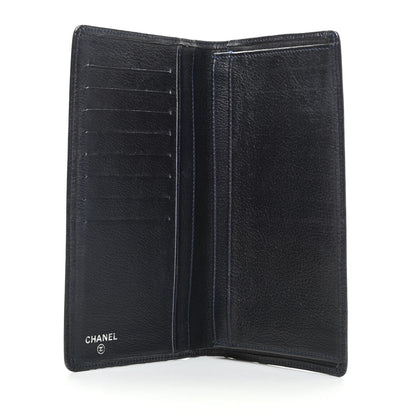 Chanel Goatskin Camellia Embossed Yen Wallet Black 5 of 11