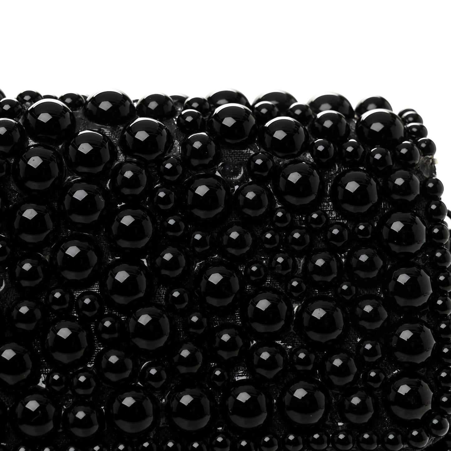 Pearl Beaded East West Flap Black So Black