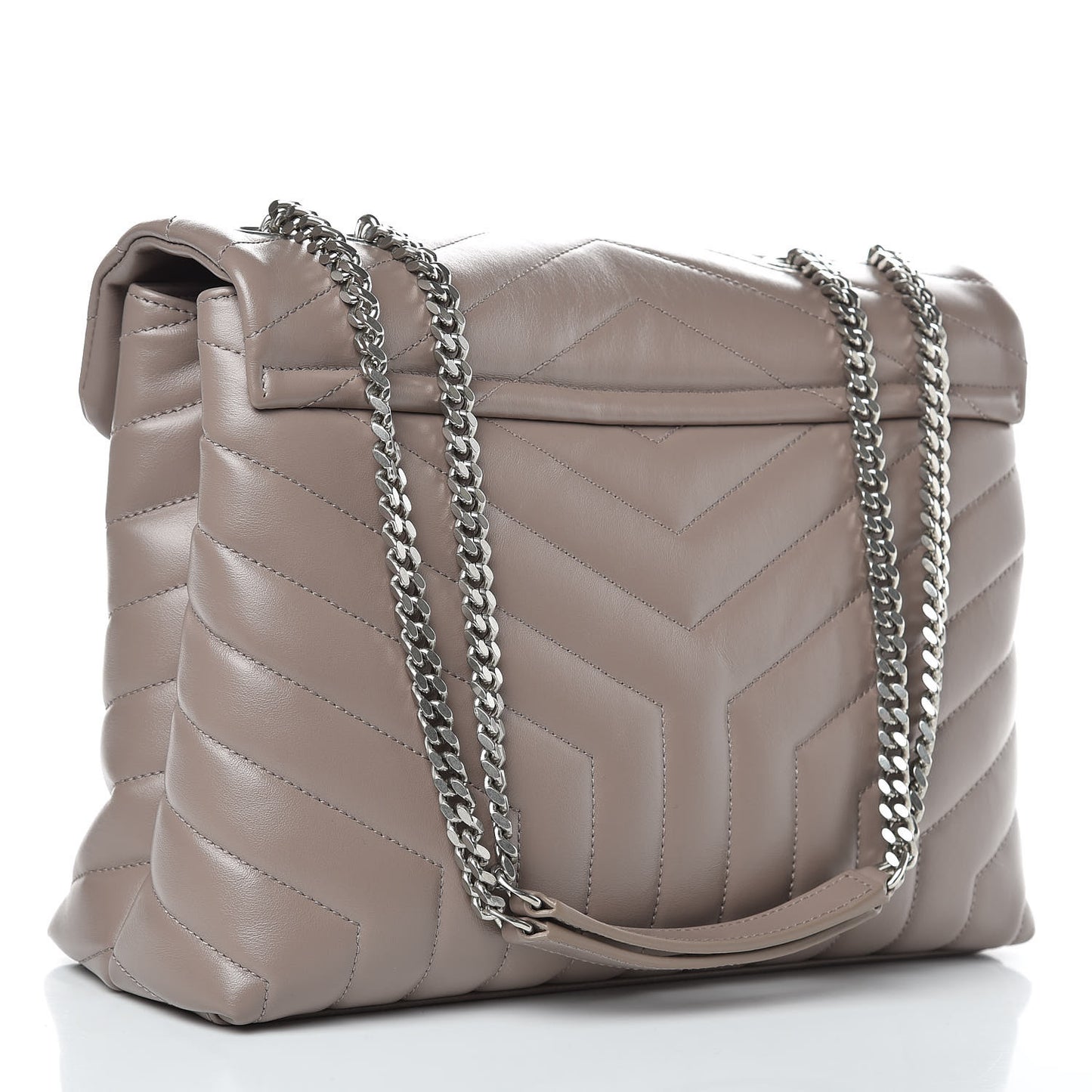 Calfskin Y Quilted Monogram Medium Loulou Chain Satchel Mink
