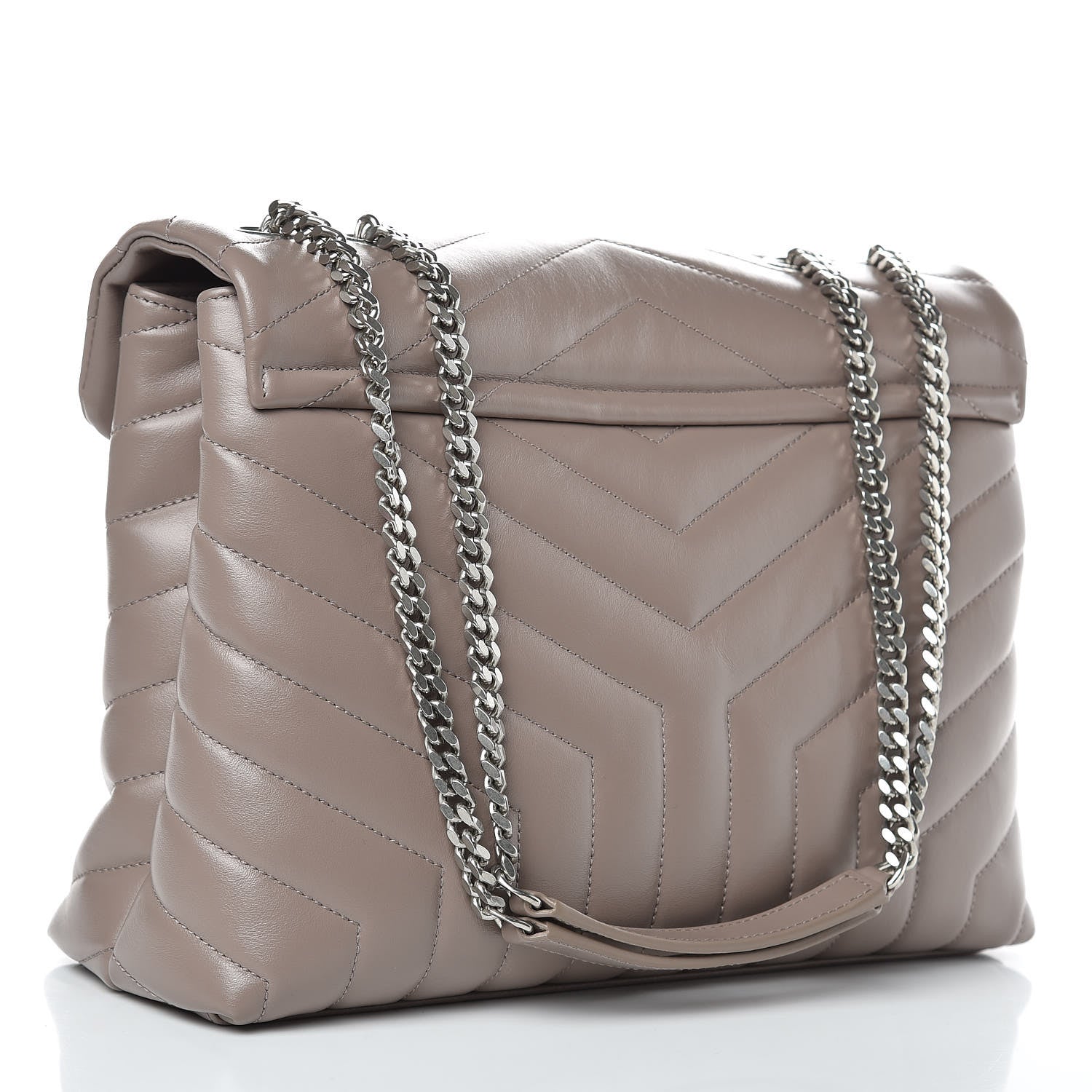 Saint Laurent Calfskin Y Quilted Monogram Medium Loulou Chain Satchel Mink 3 of 9