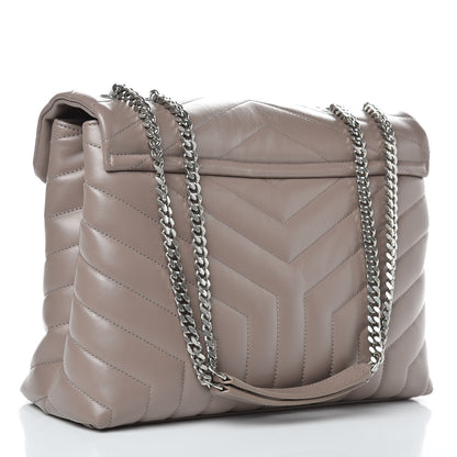 Saint Laurent Calfskin Y Quilted Monogram Medium Loulou Chain Satchel Mink 3 of 9