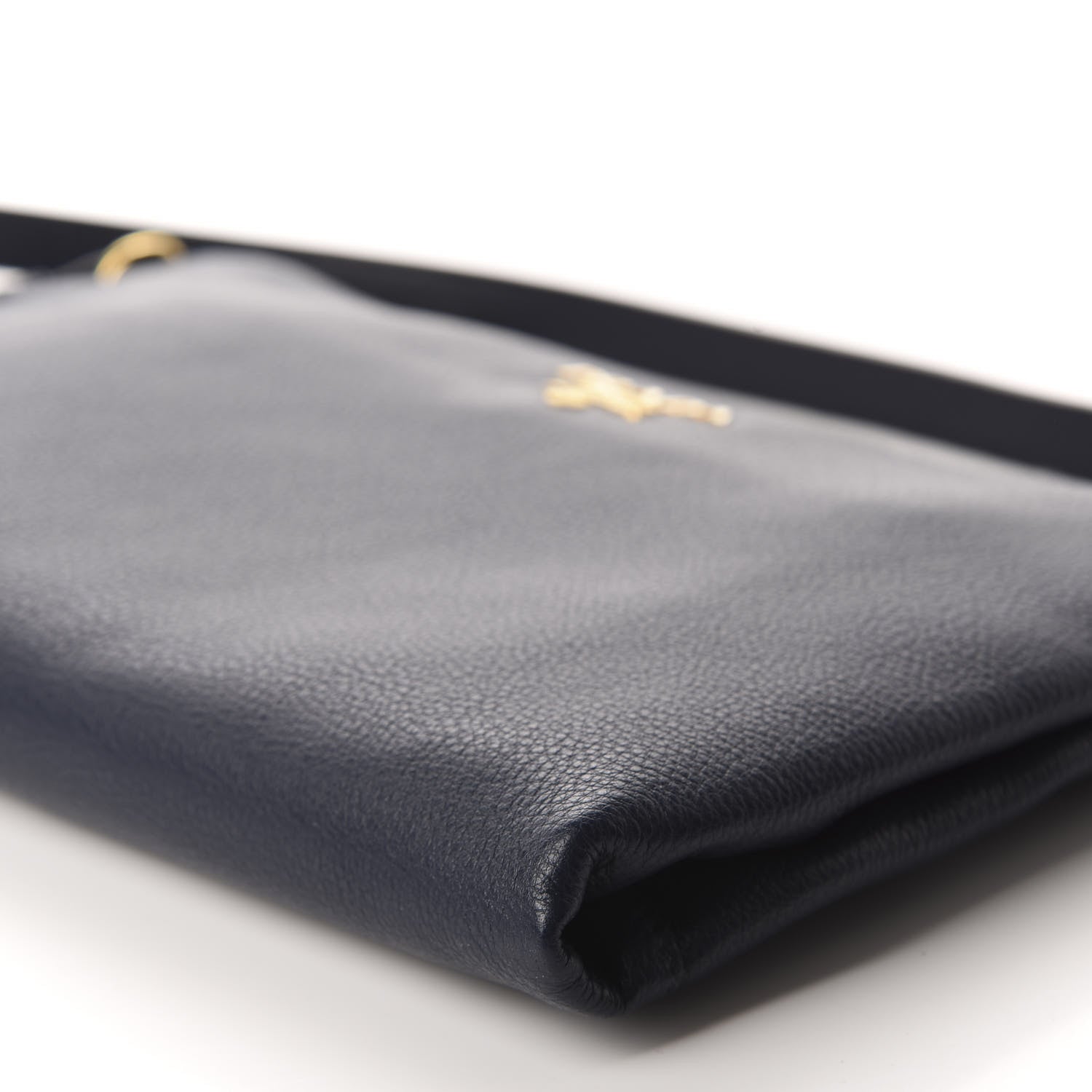 Prada Vitello Daino Zippered Shoulder Bag Baltico 7 of 12
