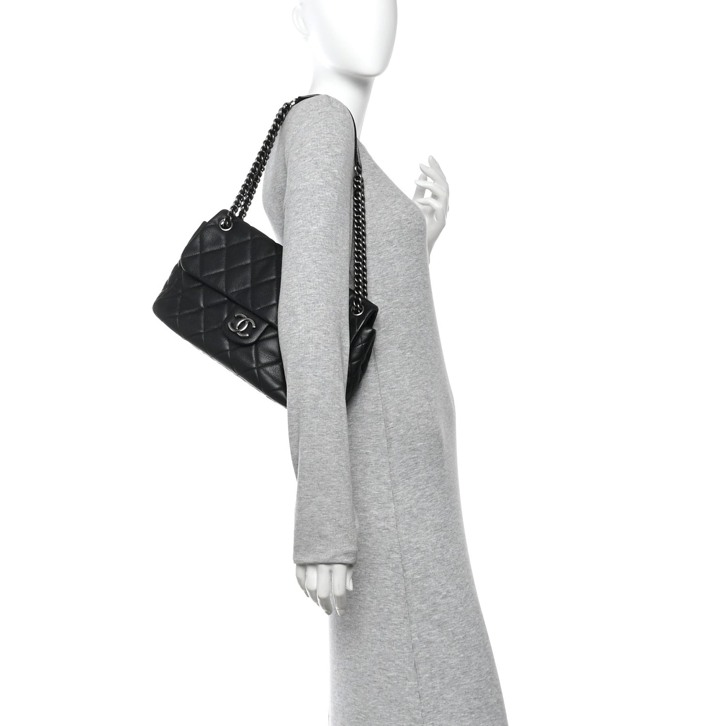 Caviar Quilted Coco Casual Flap Black