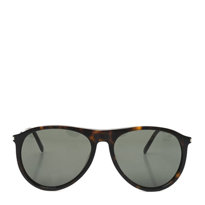 Saint Laurent Acetate Aviator Sunglasses SL 667 Tortoise 2 of 8