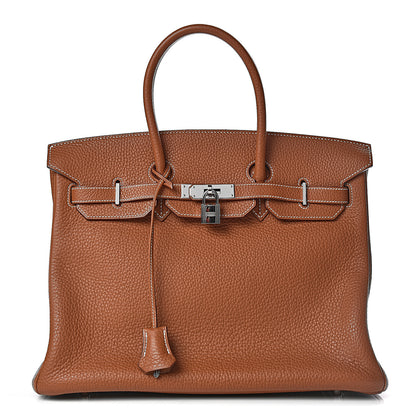 Hermes Taurillon Clemence Birkin 35 Gold 1 of 45
