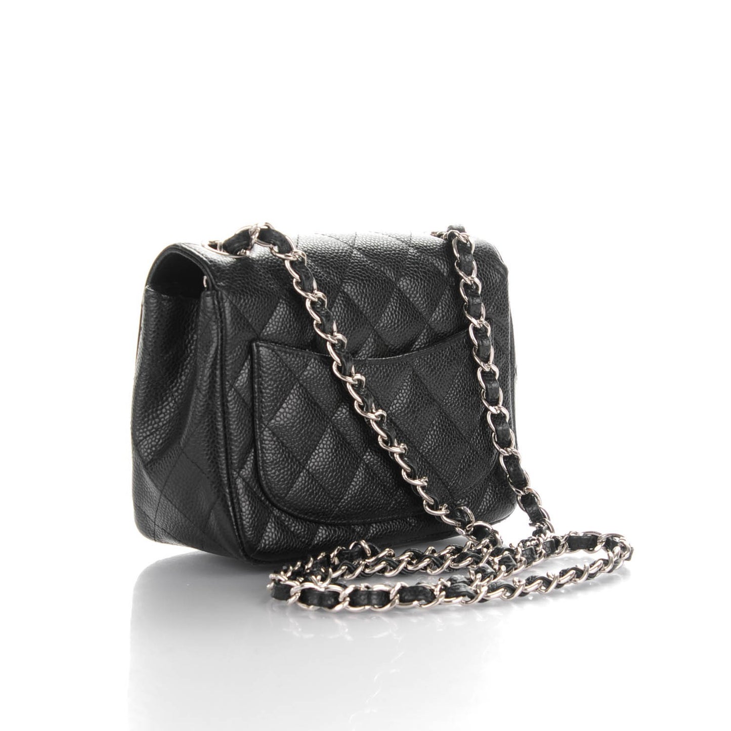 Caviar Quilted Mini Square Flap Black