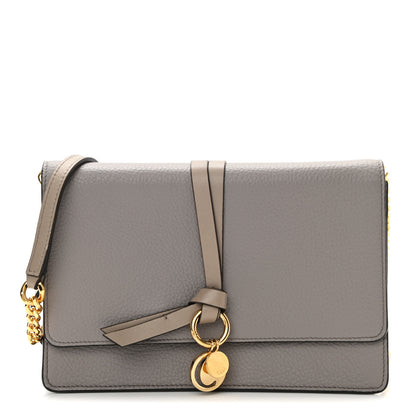 Chloe Grained Calfskin Alphabet Clutch Shoulder Bag Grey 1 of 11