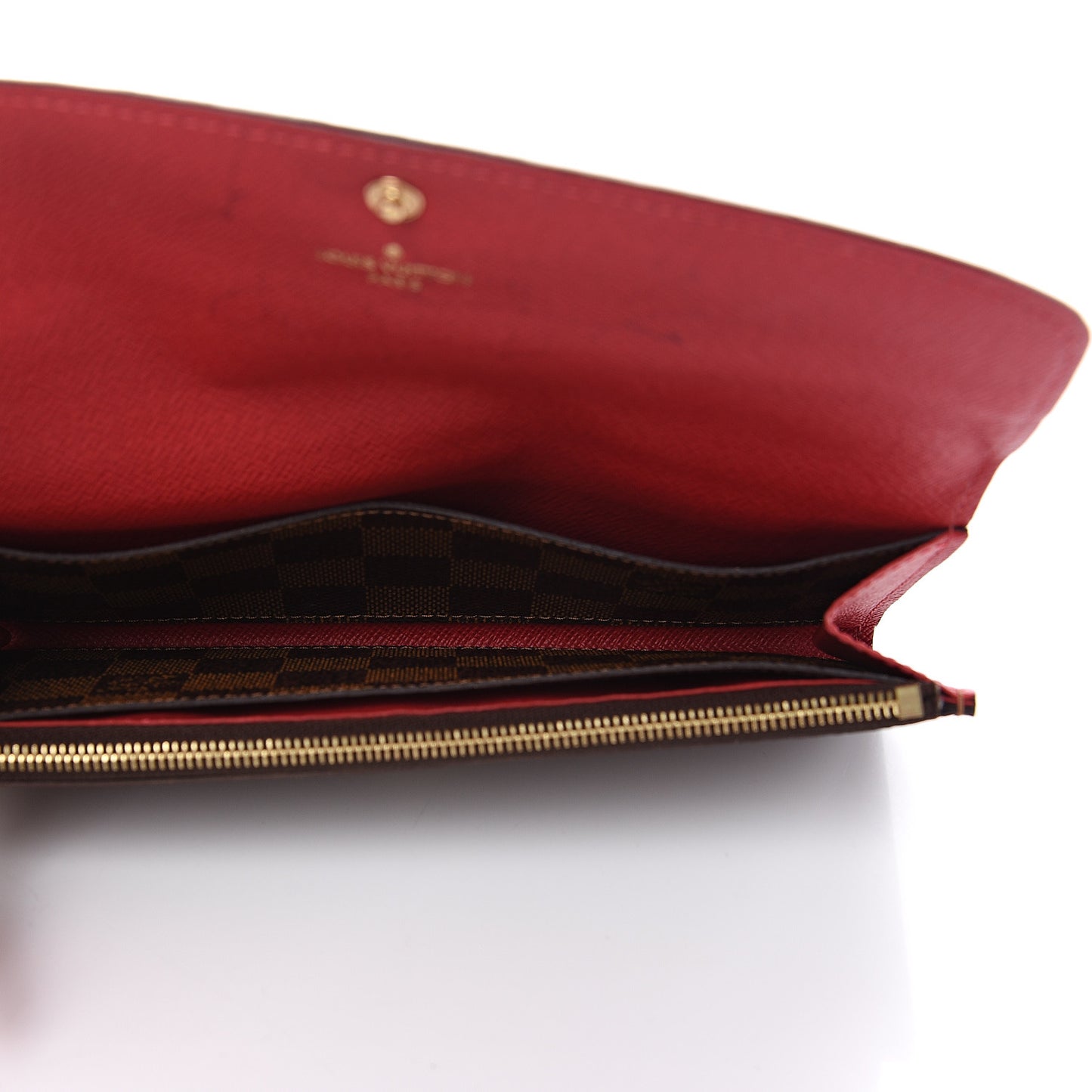 Damier Ebene Emilie Wallet Red