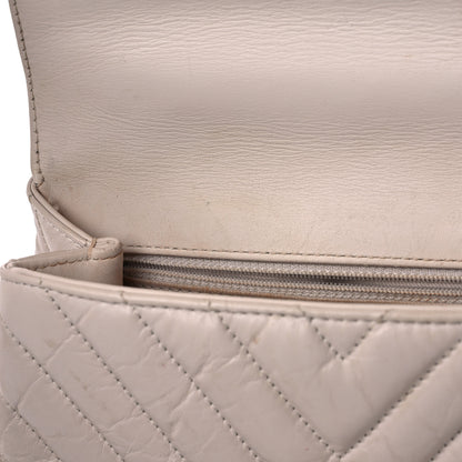 Chanel Aged Calfskin Chevron Quilted Mini Coco Handle Flap Ivory 13 of 21