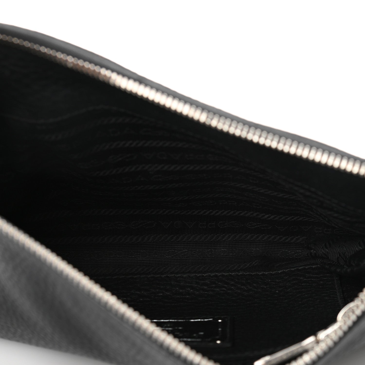 Prada Vitello Daino Zippered Crossbody Bag Black 4 of 9