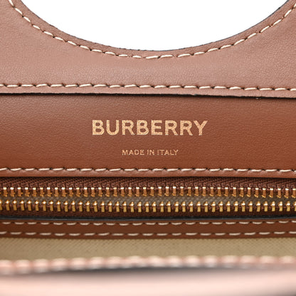 Burberry Canvas Smooth Calfskin Two Tone Mini Pocket Bag Natural Malt Brown 7 of 13