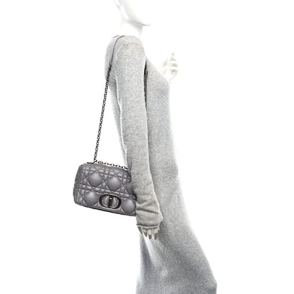Christian Dior Calfskin Macrocannage Medium Caro Bag Iron Grey 2 of 11