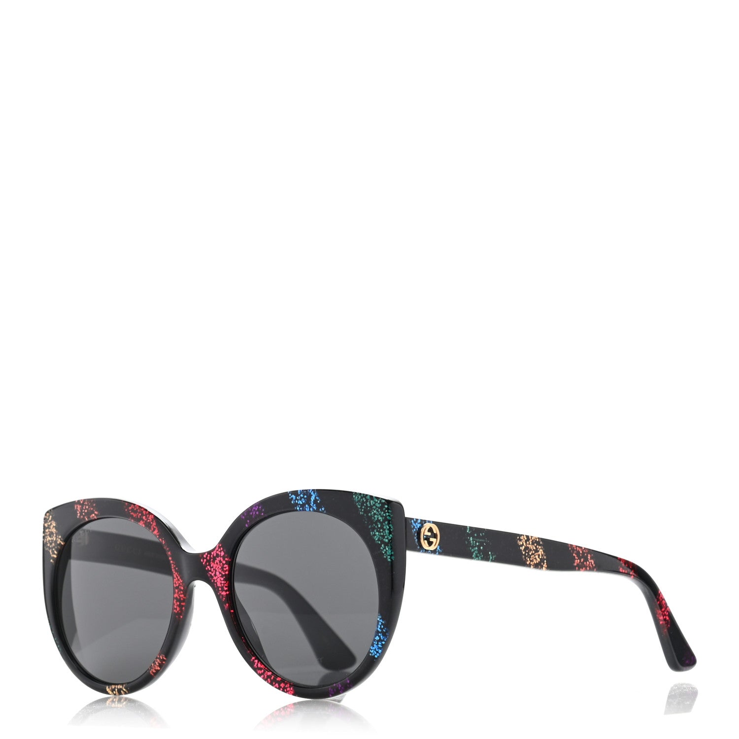 Gucci Glitter Acetate Cat Eye Sunglasses GG0325SA Black 1 of 8