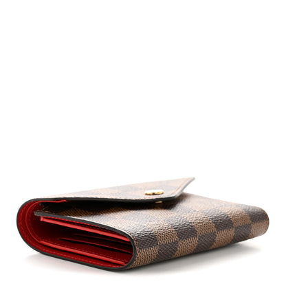 Louis Vuitton Damier Ebene Victorine Wallet Red 4 of 6