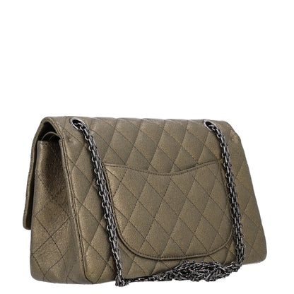 Chanel Metallic Calfskin Quilted 2.55 Reissue 226 Flap Green 3 of 10