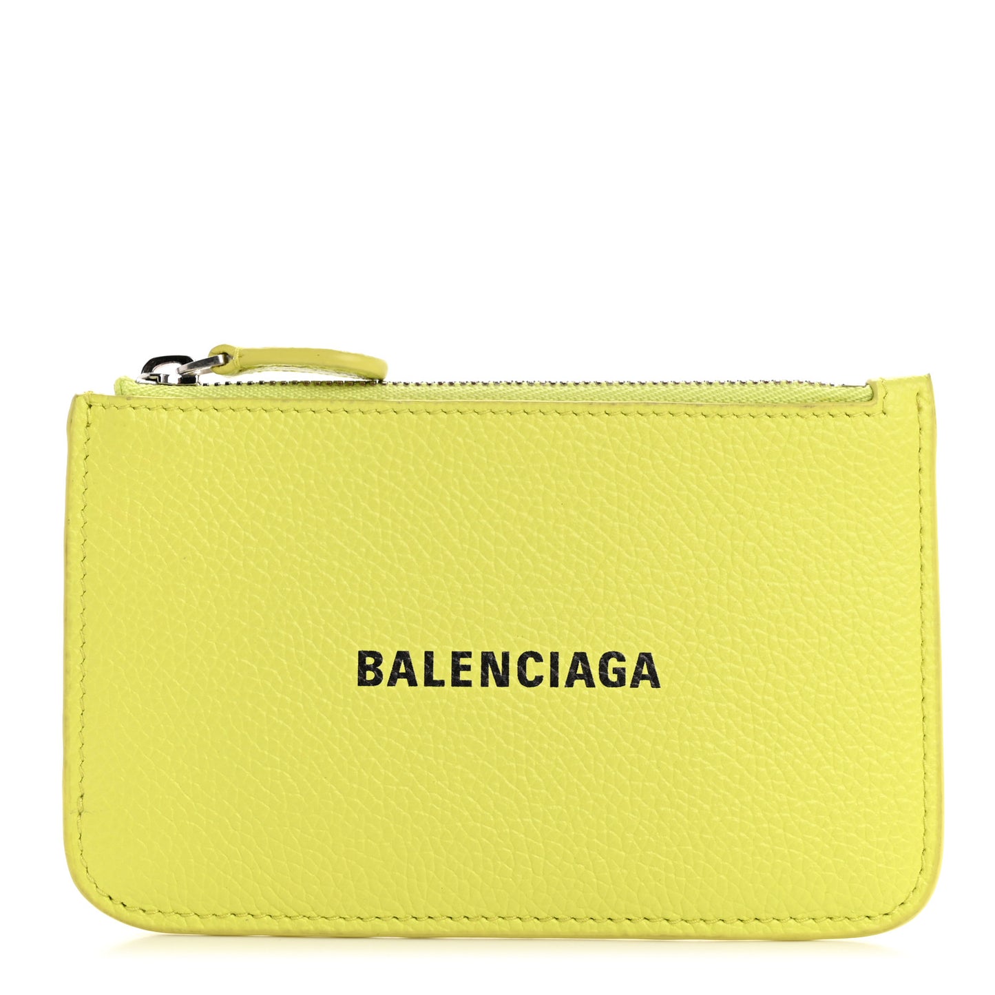 Grained Calfskin Logo Large Cash Long Coin Card Holder Yellow