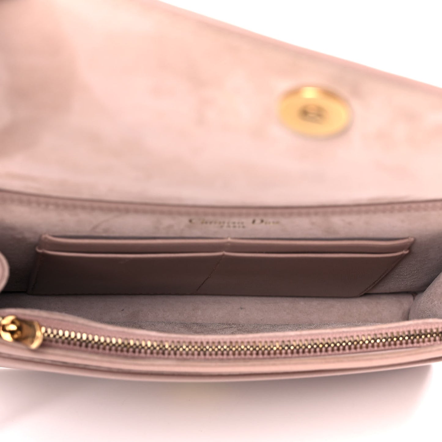 Calfskin Studded Diorama Wallet on Chain Pouch Nude