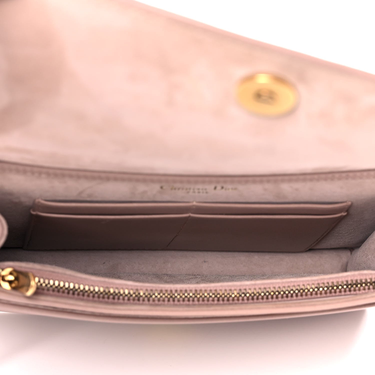 Christian Dior Calfskin Studded Diorama Wallet on Chain Pouch Nude 5 of 16