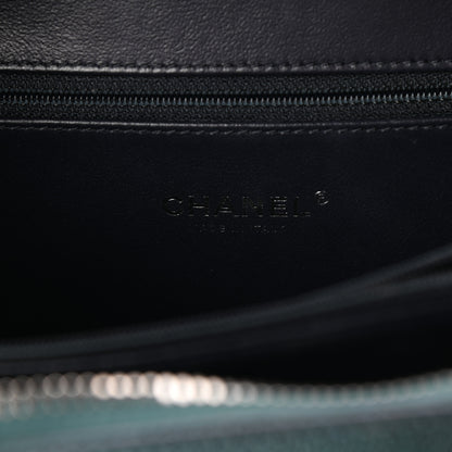 Chanel Iridescent Caviar Quilted Medium CC Filigree Vanity Case Dark Turquoise 7 of 11