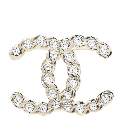 Chanel Crystal Pearls Coronation CC Brooch Gold 1 of 5