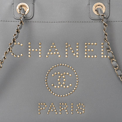 Chanel Caviar Studded Small Deauville Tote Grey 8 of 10