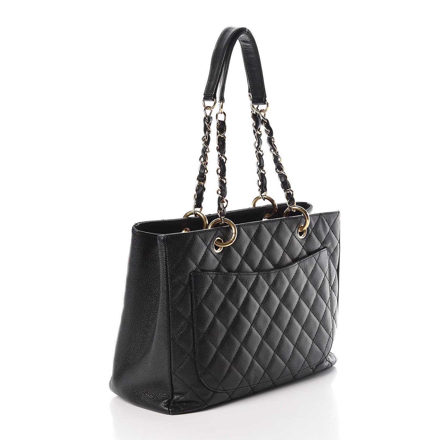 Caviar Quilted Grand Shopping Tote GST Black
