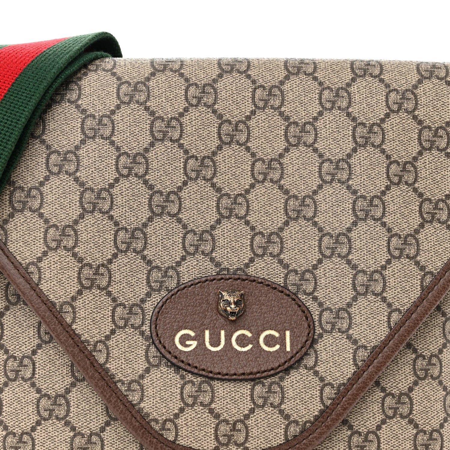 Gucci GG Supreme Monogram Web Medium Neo Vintage Flap Messenger Bag Beige New Acero 8 of 11
