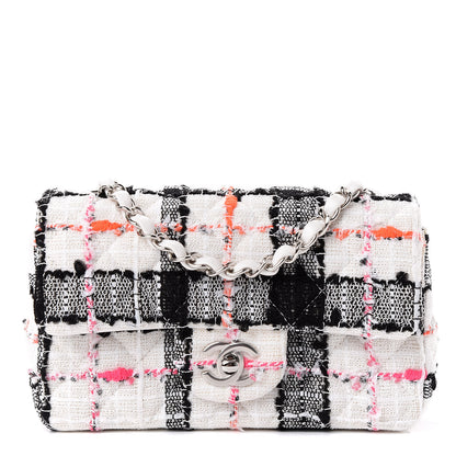 Chanel Tweed Quilted Mini Rectangular Flap Black White Pink 1 of 11