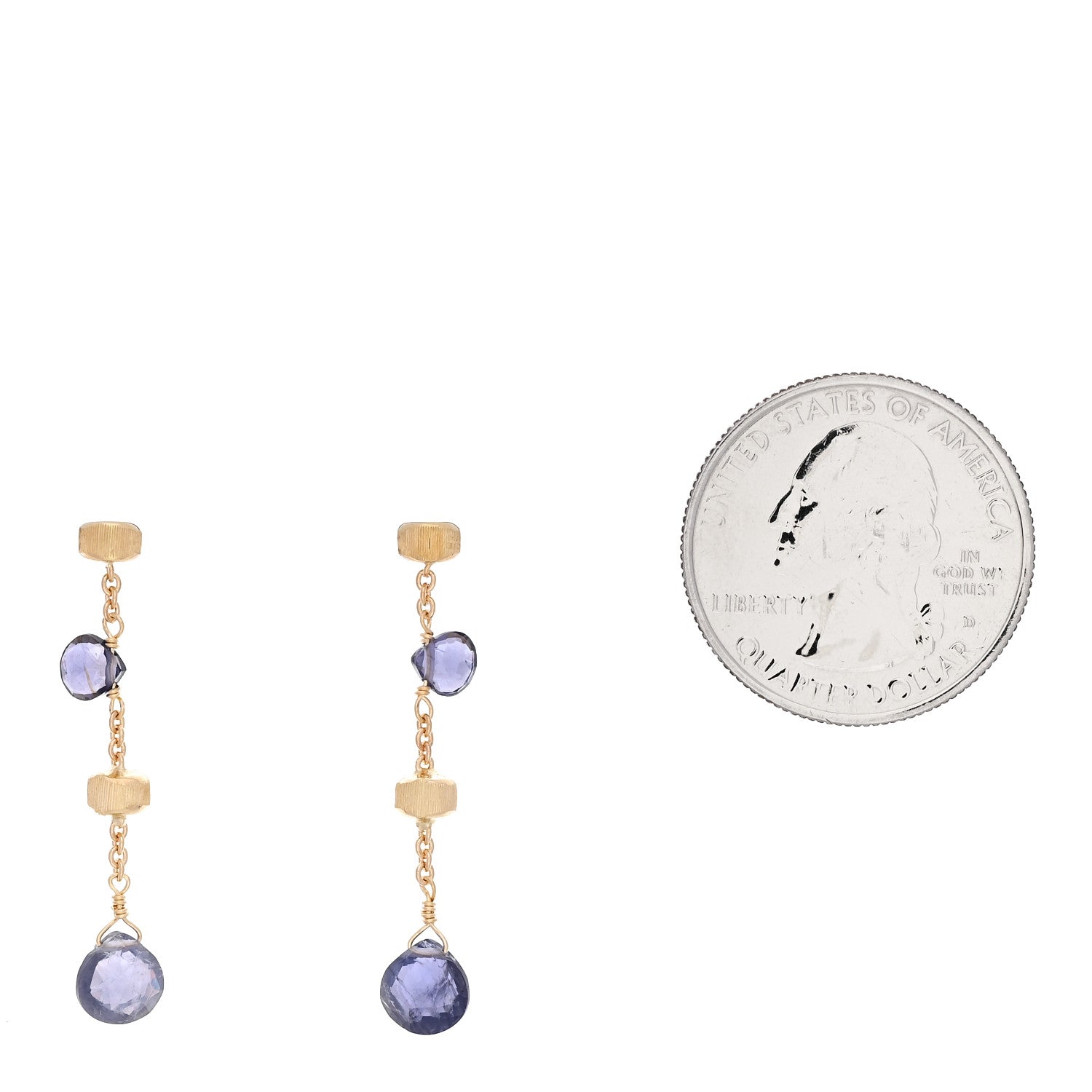 Marco Bicego 18K Yellow Gold Iolite Paradise Drop Earrings 2 of 6