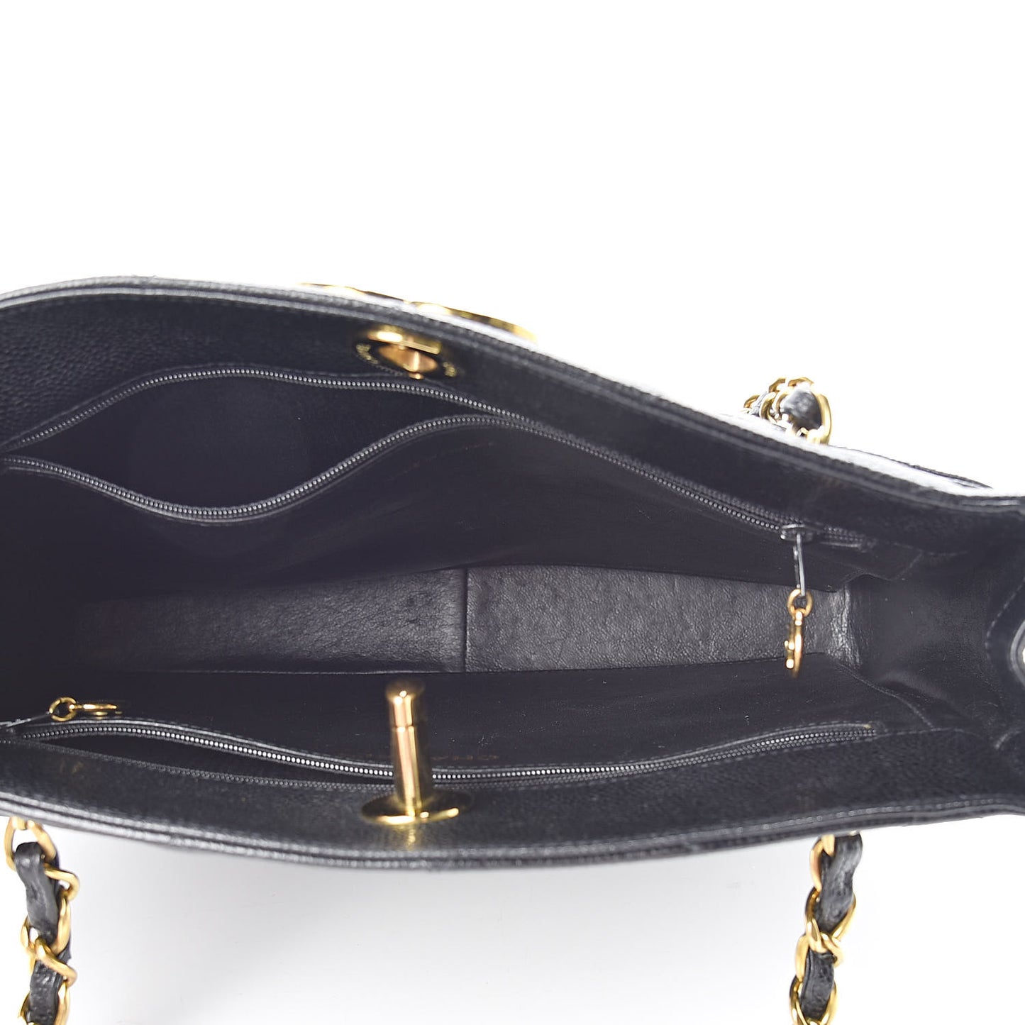 Caviar Quilted Small Tote Black