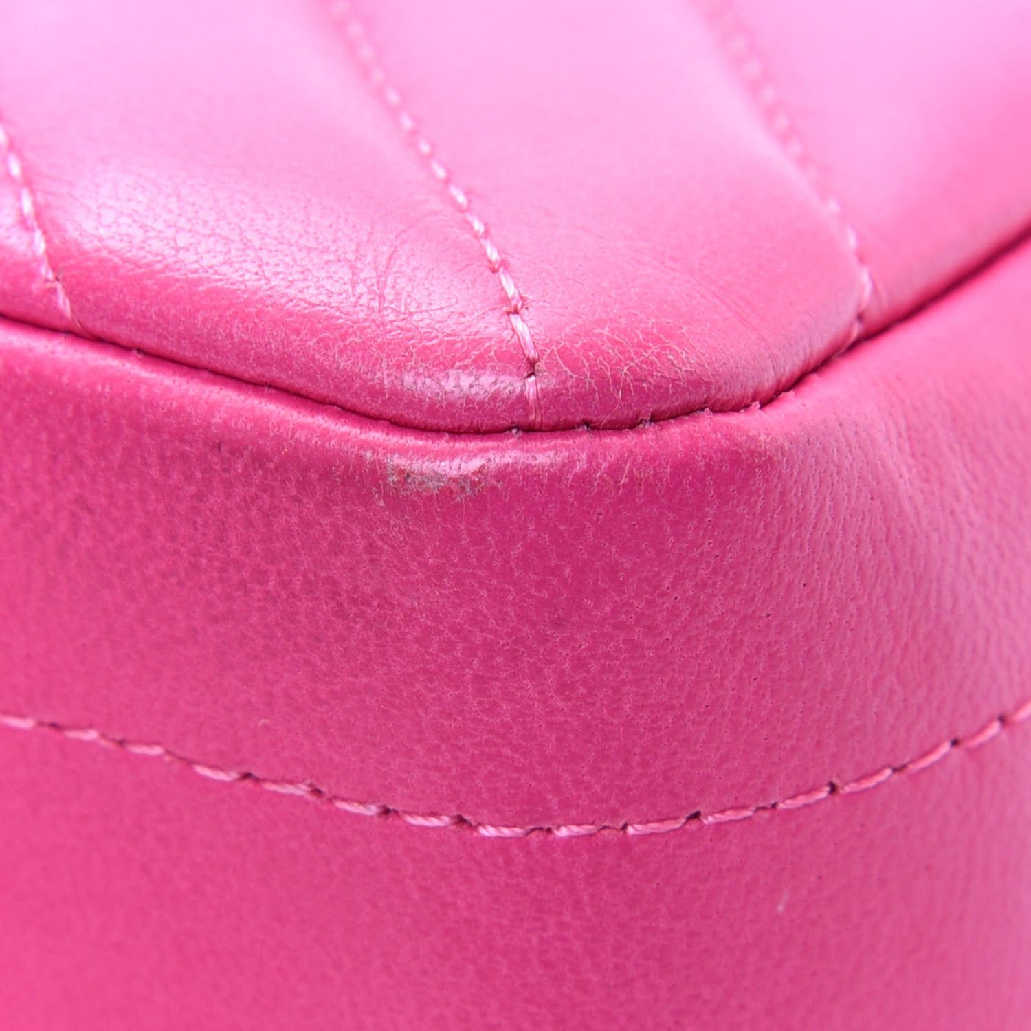 Chanel Lambskin Chevron Quilted Mini Rectangular Flap Fuchsia 17 of 18