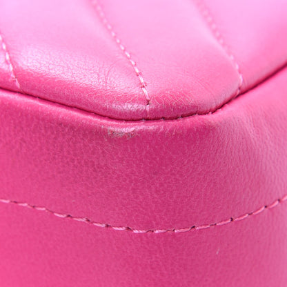 Chanel Lambskin Chevron Quilted Mini Rectangular Flap Fuchsia 17 of 18
