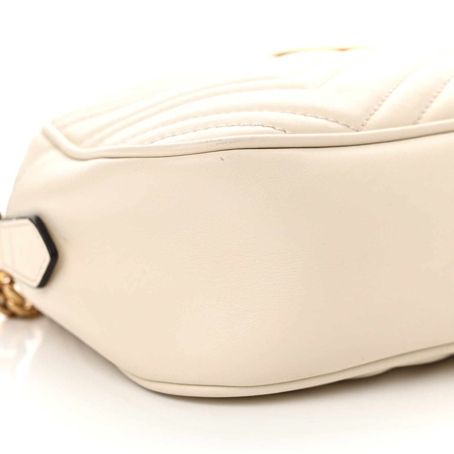 Gucci Calfskin Matelasse Small GG Marmont Chain Shoulder Bag White 8 of 15