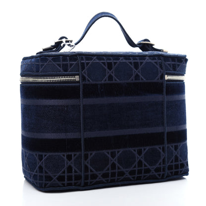 Christian Dior Velvet Cannage Diortravel Vanity Case Blue 3 of 6