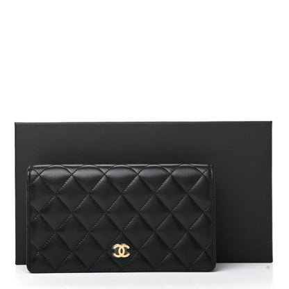 Chanel Lambskin Quilted Yen Wallet Black 10 of 10