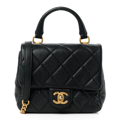 Chanel Shiny Caviar Quilted Mini Top Handle Flap Black 1 of 13