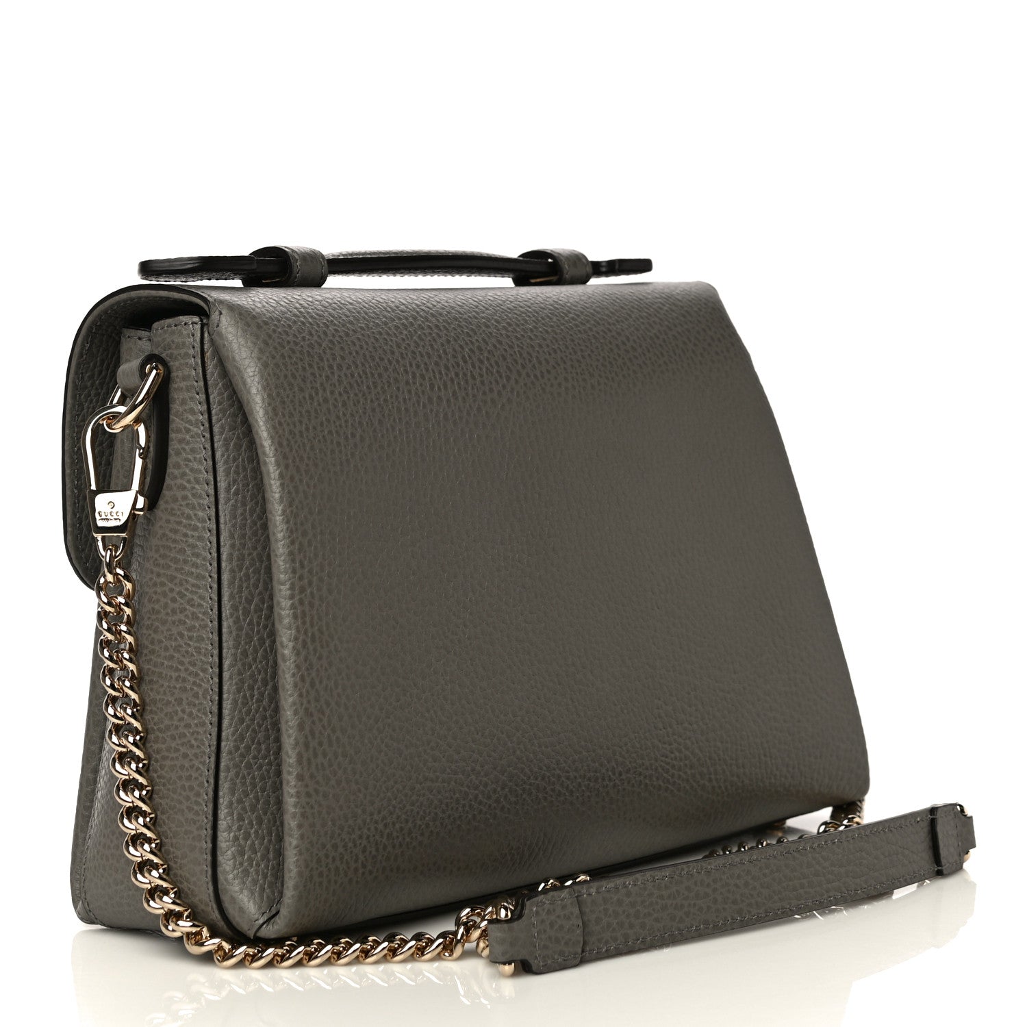 Gucci Dollar Calfskin Interlocking G Top Handle Shoulder Bag Loess 3 of 11