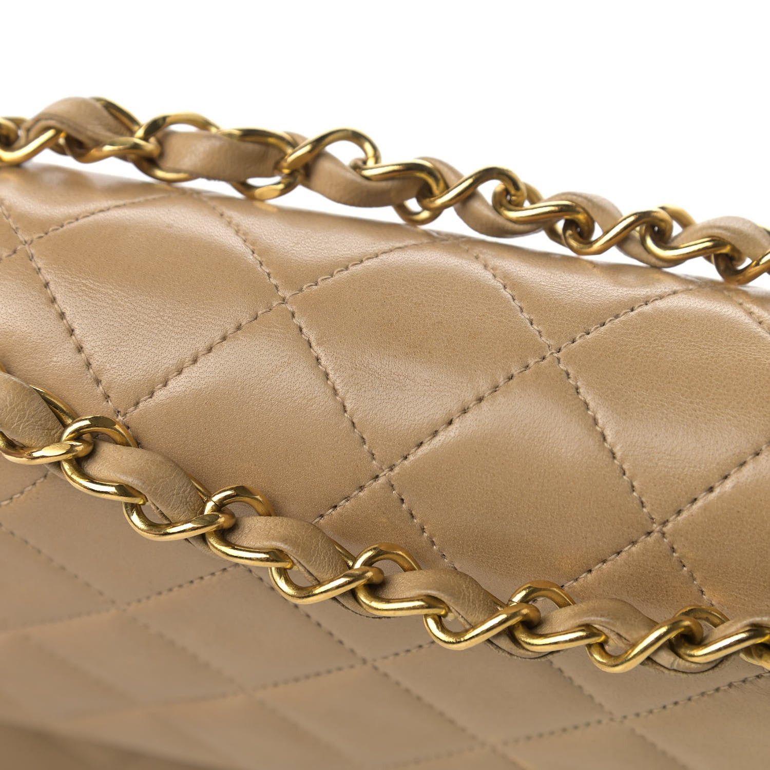 Chanel Lambskin Quilted Medium Double Flap Beige 23 of 23