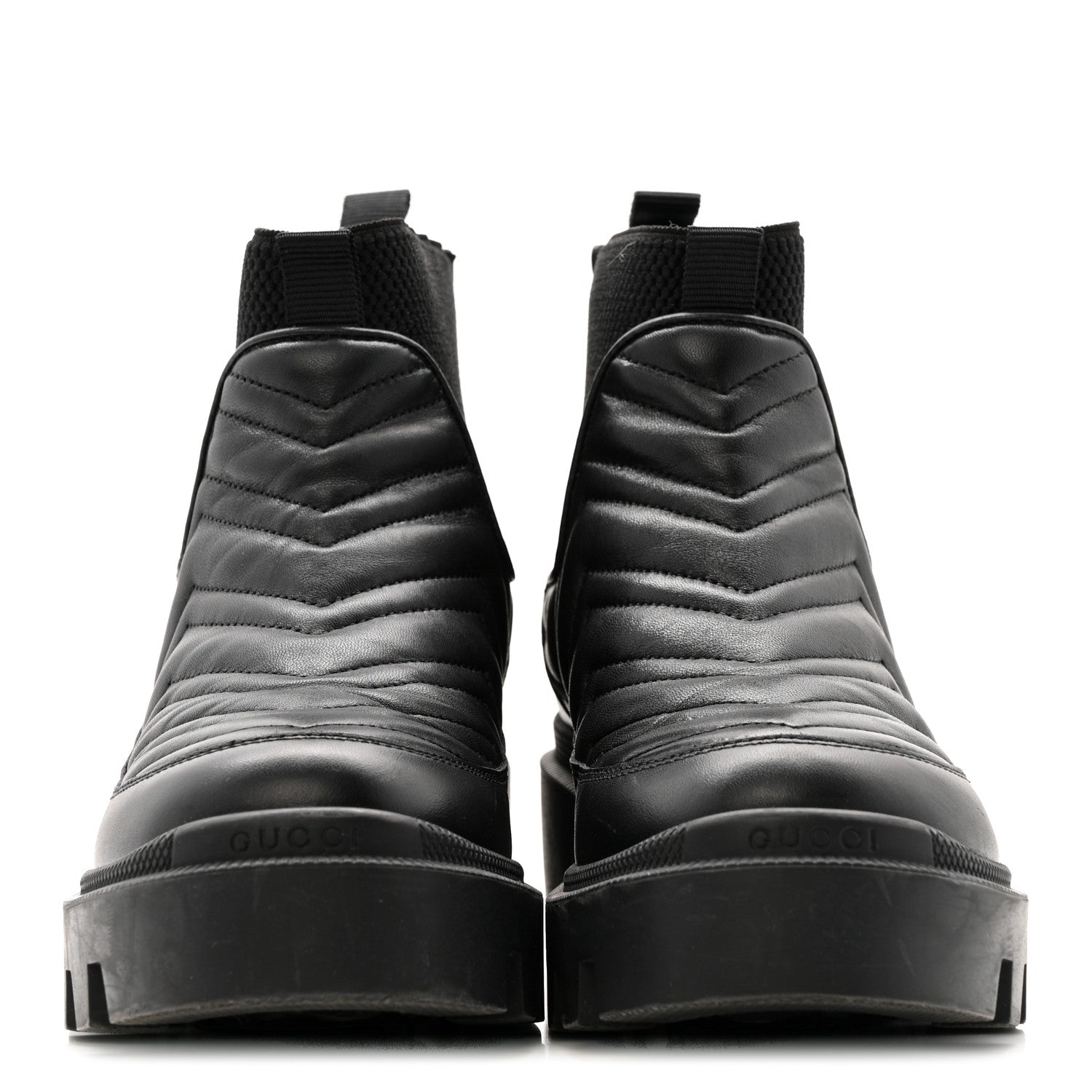 Gucci Calfskin Nappa Matelasse Frances Chelsea Boots 35.5 Black 6 of 28