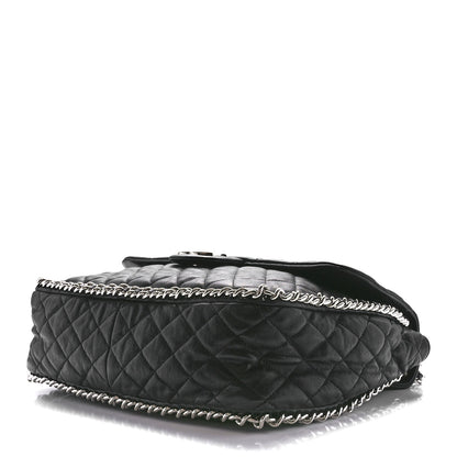 Chanel Washed Lambskin Chain Around Maxi Flap Bag Black 8 of 10